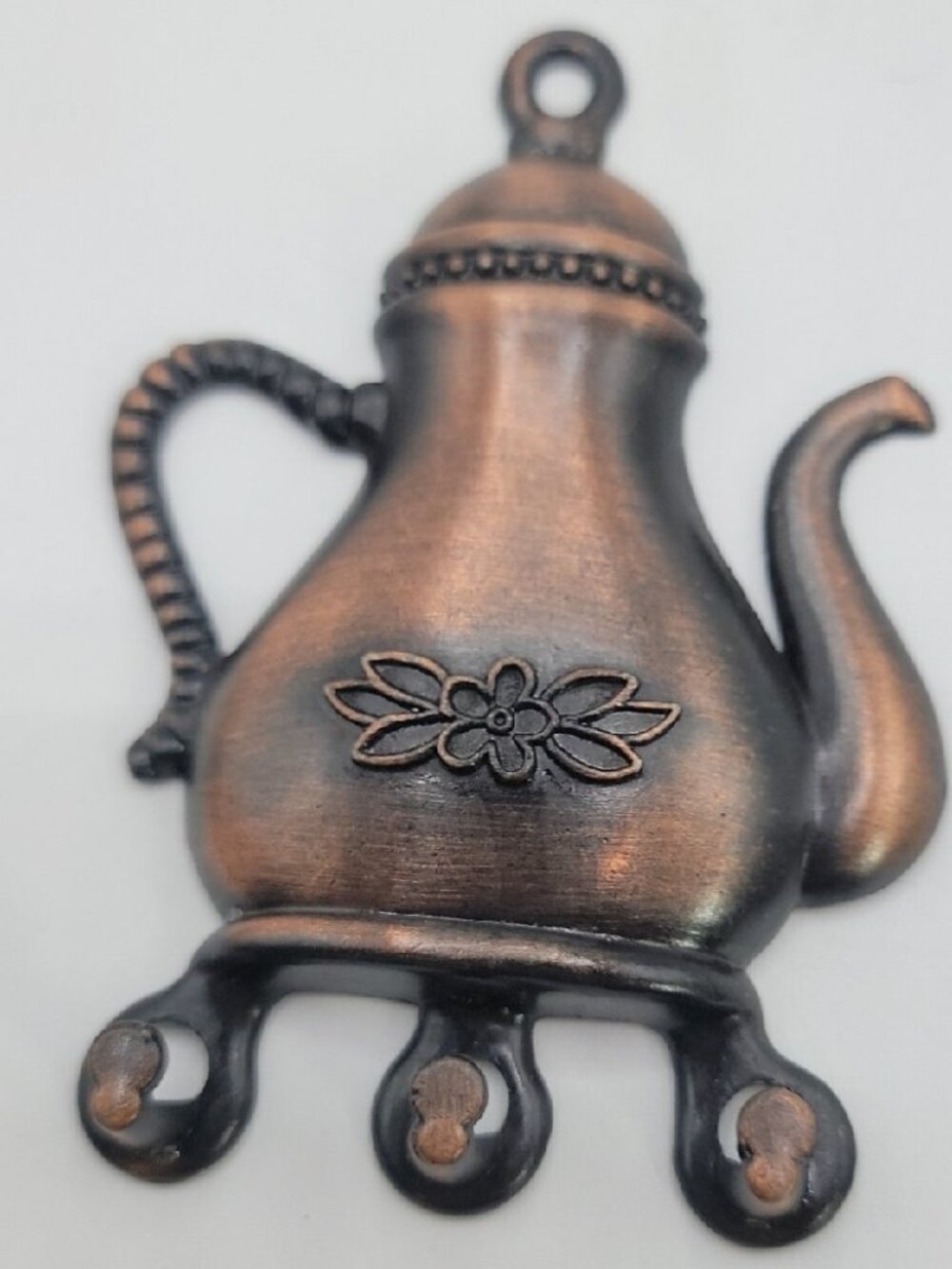 Vintage I.Godinger Vintage Coffee Pot Wall Decor Three Hook Key Holder